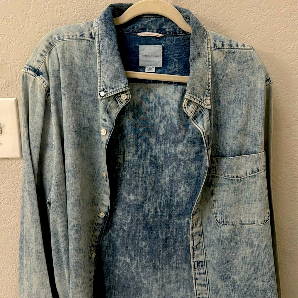 American Eagle, XXL, Acid Wash Long Sleeve Shirt